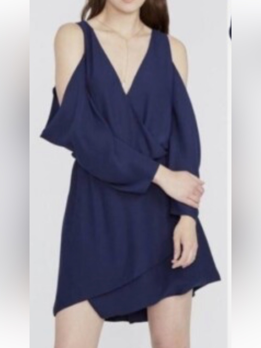 RACHEL Rachel Roy Navy Cold-Shoulder Dress